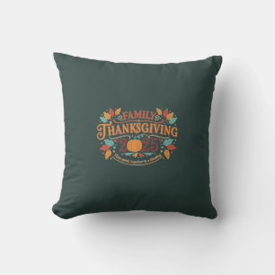 Family 2025 fall holiday  throw pillow