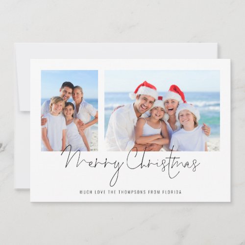 Family 2 Photo Script Merry Christmas from Florida Holiday Card