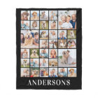 Family 33 Photo Collage Personalized Name Black