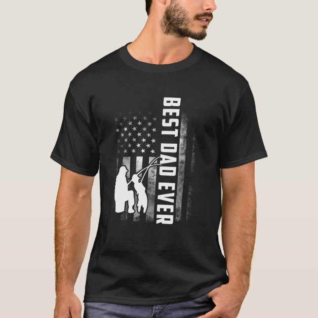 Family 365 Best Fishing Dad Ever Fish Daddy Father T-Shirt (Front)
