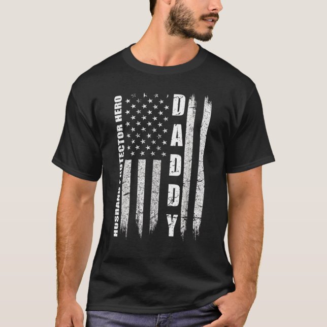 Family 365 Husband Protector Hero Daddy Present Da T-Shirt (Front)