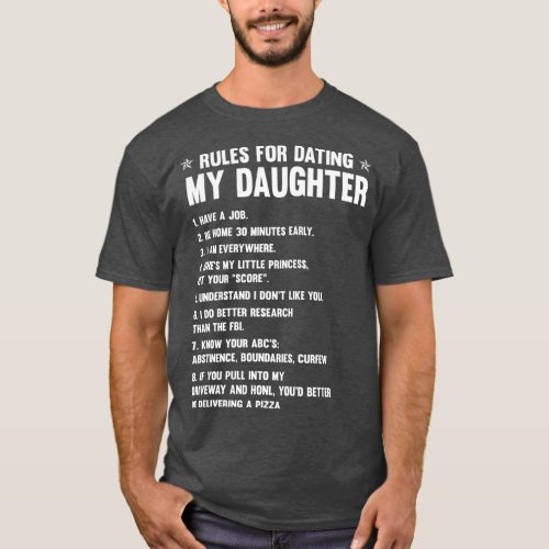 FAMILY 365 Rules For Dating My Daughter Funny T_Shirt