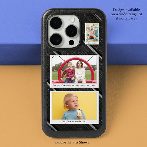Family 3 Photo Collage Black iPhone 15 Pro Case