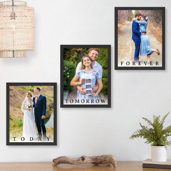 Family 3 Photo Collage Easy Today Tomorrow Forever Wall Art Sets by PictureCollage at Zazzle