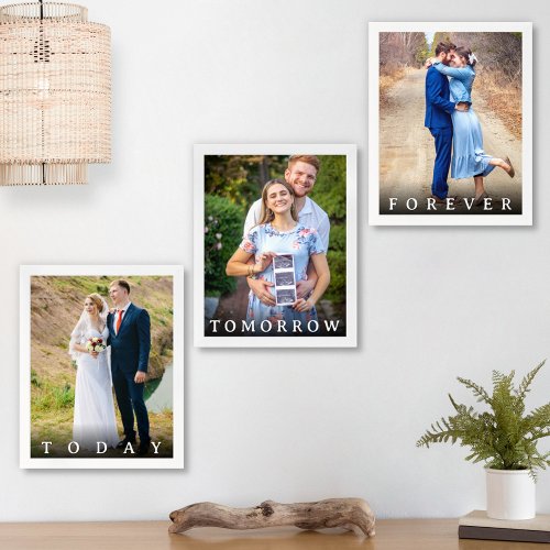 Family 3 Photo Collage Today Tomorrow Forever Easy Wall Art Sets