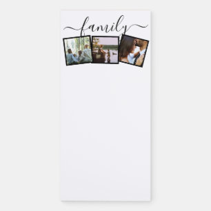 Family 3 Photo Template Personalized Magnetic Notepad