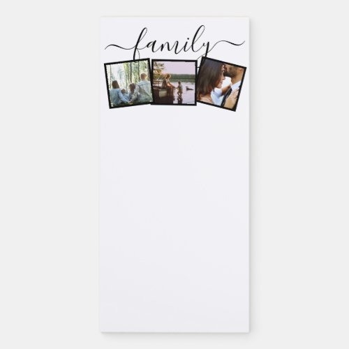 Family 3 Photo Template Personalized Magnetic Notepad