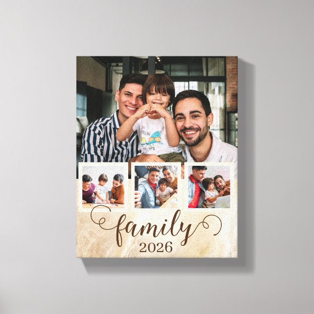 Family 4 Photo Collage  Canvas Print (Front)