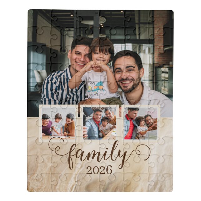 Family 4 Photo Collage  Jigsaw Puzzle (Puzzle Vertical)