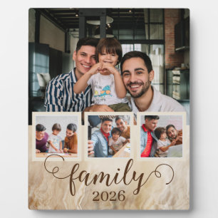 Family 4 Photo Collage Two Dads Plaque