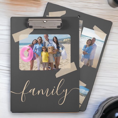 Family 5 Photo Personalized Custom Clipboard
