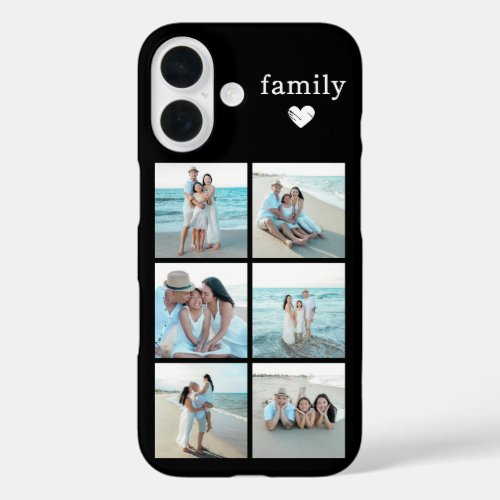 Family 6 Photo Black iPhone 16 Case