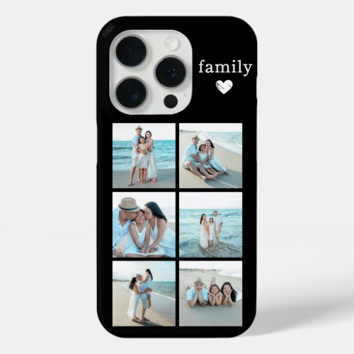 Family 6 Photo Black iPhone 15 Pro Case