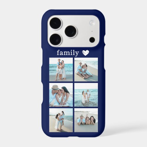 Family 6 Photo Navy Blue iPhone 17 Pro Case