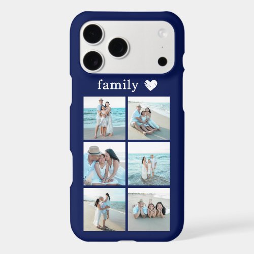 Family 6 Photo Navy Blue iPhone 17 Pro Max Case