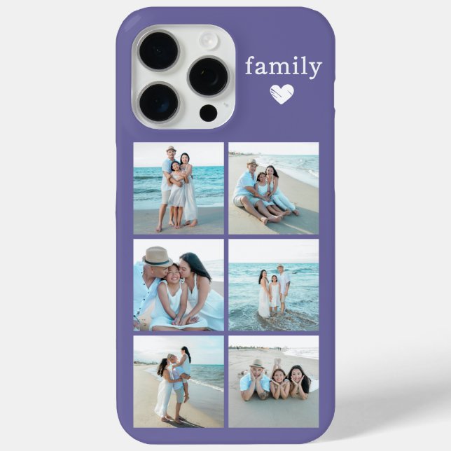 Family 6 Photo Purple Case-Mate iPhone Case (Back)