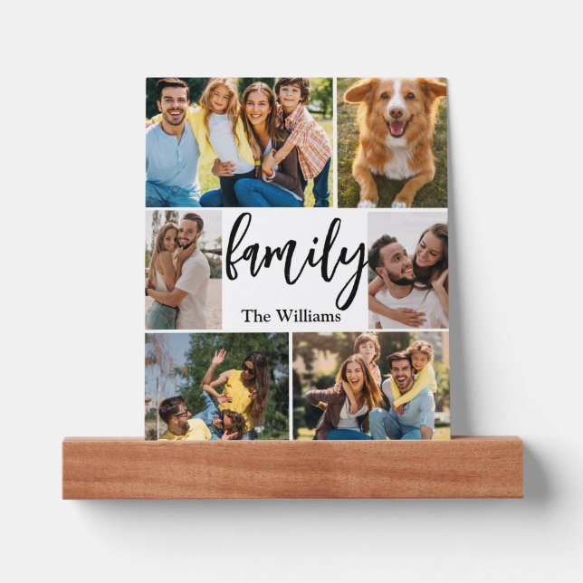 family, 6 photos collage personalized picture ledge (Front)