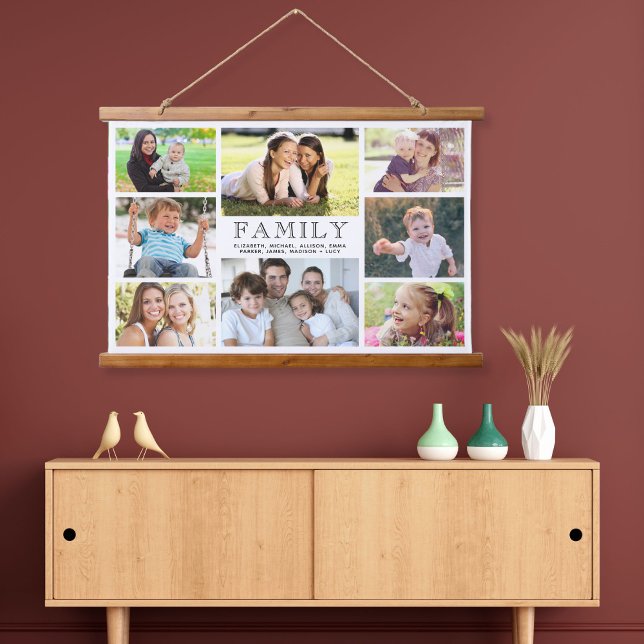 Family 8 Photo Collage Hanging Tapestry (Creator Uploaded)