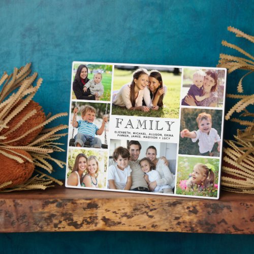 Family 8 Photo Collage Plaque