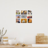 Family 8 Photo Collage Template Plus Add Name V1 Poster (Kitchen)