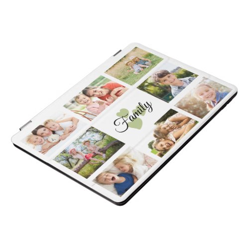 Family 8 Photo Spring White Green Hearts  iPad Pro Cover