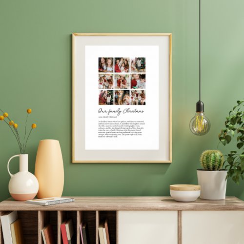 Family 9 Photo Collage Christmas Poster