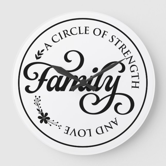 Family A Circle of Strength and Love  Large Clock (Front)