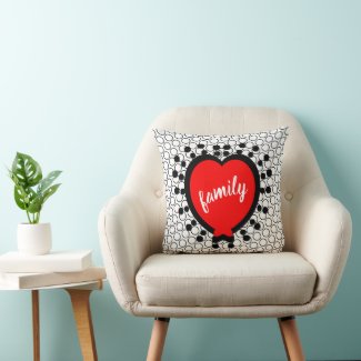 Family Abstract Black White Pattern Hearts Custom