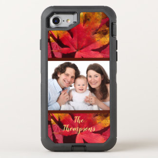 Family Add 1 Photo Autumn Leaves Rustic OtterBox Defender iPhone SE/8/7 Case
