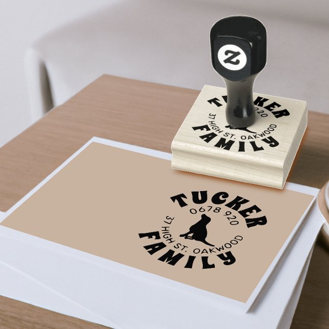 FAMILY Address Dog Image  Rubber Stamp (Creator Uploaded)
