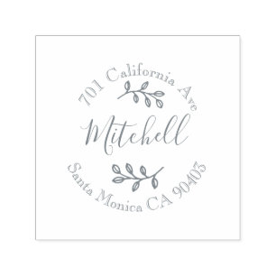 family address round self-inking stamp