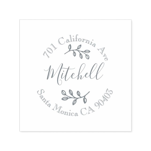 family address round self-inking stamp (Design)