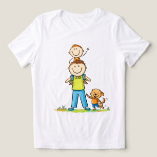 Family Adventure with Dog Minimalist T‑Shi Tri-Ble Tri-Blend Shirt