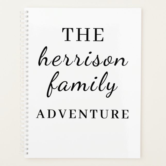 Family Adventures Modern Minimal Design Planner (Front)