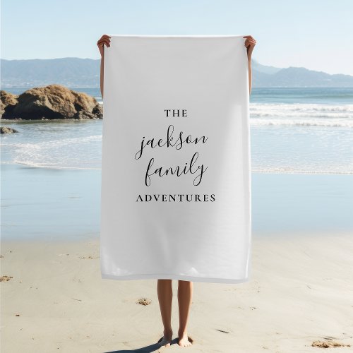 Family Adventures  Original Modern Minimalist Beach Towel