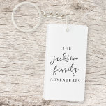 Family Adventures | Original Modern Minimalist Keychain<br><div class="desc">Personalized for your wonderful and everyday family adventures,  this keychain makes for the perfect gift or vacation accessory! The design features a handwritten scripyt typography is a modern minimalist style for any fun and stylish family! #family #adventures #custom #keychain</div>