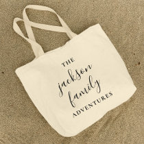 Family Adventures | Original Modern Minimalist Large Tote Bag