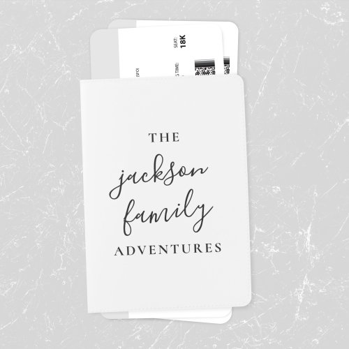Family Adventures  Original Modern Minimalist Passport Holder