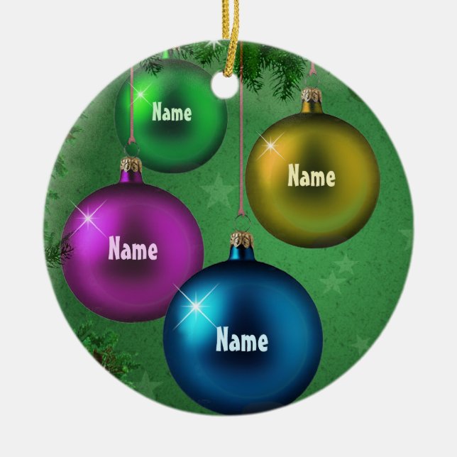 Family Afar (customizable) Ceramic Ornament (Front)