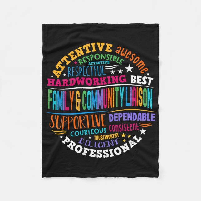 Family And Community Liaison Back To School Squad  Fleece Blanket (Front)