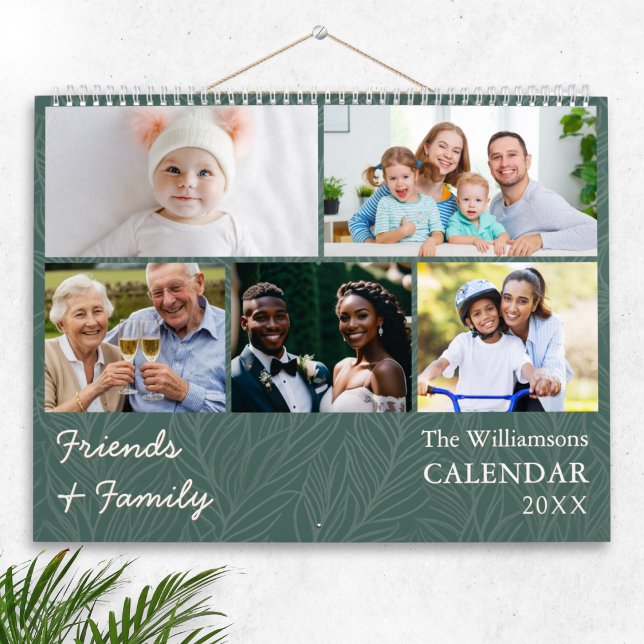 Family and Friends Multi Photo Gallery Calendar (A stylish 12-month calendar to personalize with favorite photos of your friends and family)