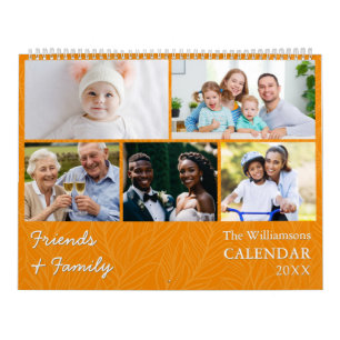 Family and Friends Multi Photo Orange Calendar