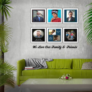 Family And Friends Portrait Collage Love Forever Foam Core Photo Tile