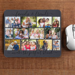 Family and Friends Quote 12 Photo Collage Slate Mouse Pad<br><div class="desc">Create your own photo collage mousepad with family quote in elegant script typography. The photo template is set up for you to add 12 of your favorite pictures, which are displayed in a modern masonry grid of landscape and portrait photos. The saying reads "family & friends make the perfect blend"...</div>