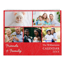Family and Friends Red Photo Gallery Calendar