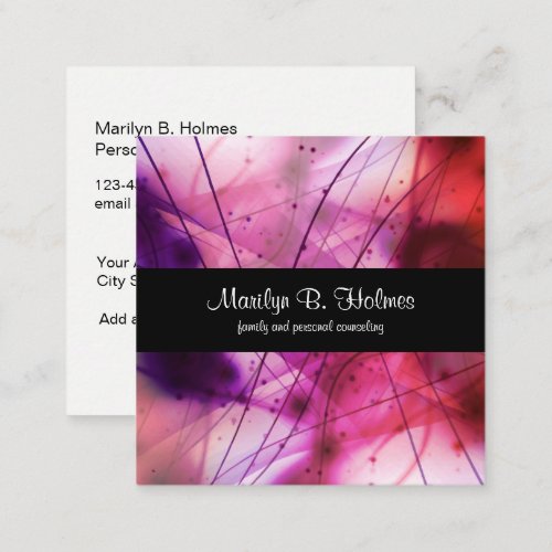 Family And Personal Counselor Square Business Card