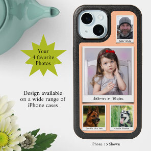 Family And Pets Photo Collage Peach iPhone 15 Case