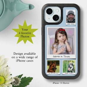 Family And Pets Photo Collage Powder Blue iPhone 15 Case