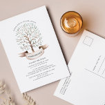 Family Annual Reunion Genealogy Tree Postcard<br><div class="desc">Featuring a watercolor family tree,  this cute minimalist family reunion invitation template is easy to customize and ready to add your yearly family gathering details this year. You can click the "Personalize" button to add your reunion event.</div>