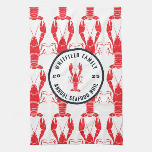 Family Any Occasion Lobster Boil Custom Kitchen Towel